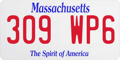 MA license plate 309WP6
