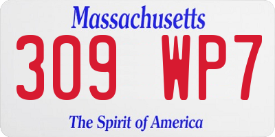 MA license plate 309WP7