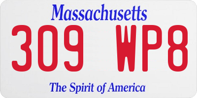 MA license plate 309WP8