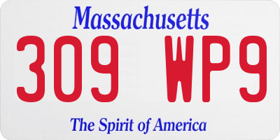 MA license plate 309WP9
