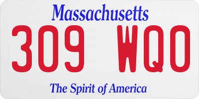 MA license plate 309WQ0