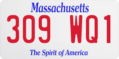MA license plate 309WQ1