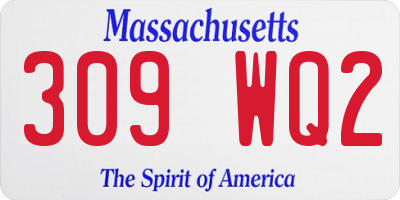 MA license plate 309WQ2