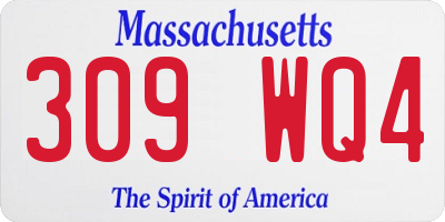 MA license plate 309WQ4