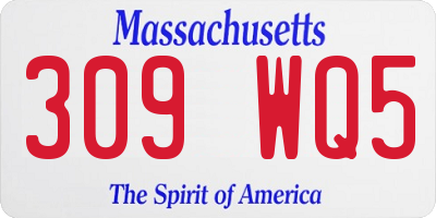 MA license plate 309WQ5