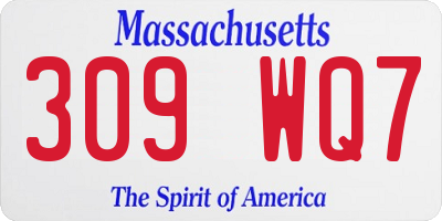 MA license plate 309WQ7
