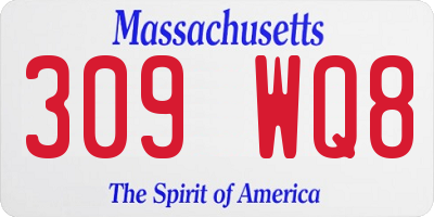 MA license plate 309WQ8