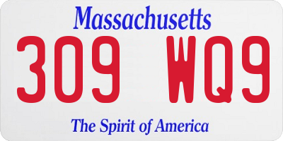 MA license plate 309WQ9