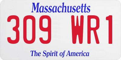MA license plate 309WR1