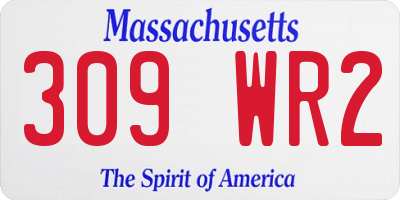 MA license plate 309WR2