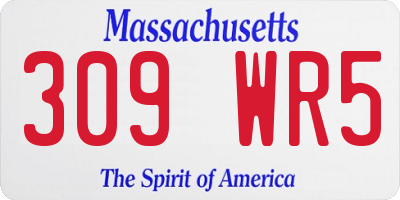 MA license plate 309WR5