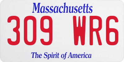 MA license plate 309WR6