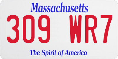 MA license plate 309WR7