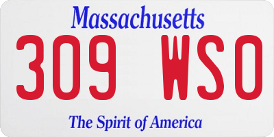 MA license plate 309WS0
