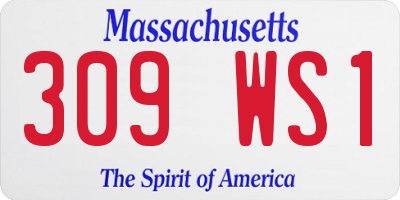 MA license plate 309WS1