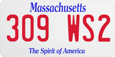 MA license plate 309WS2