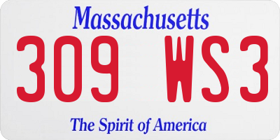 MA license plate 309WS3