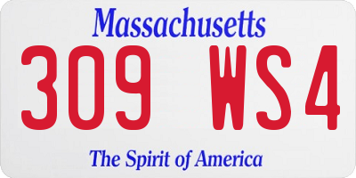 MA license plate 309WS4