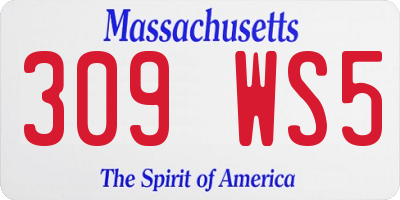 MA license plate 309WS5