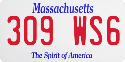 MA license plate 309WS6