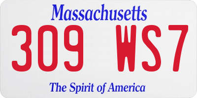 MA license plate 309WS7