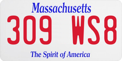 MA license plate 309WS8