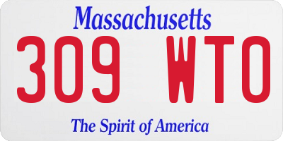 MA license plate 309WT0