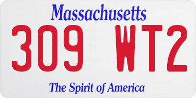 MA license plate 309WT2