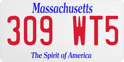 MA license plate 309WT5