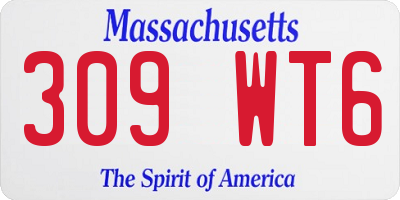 MA license plate 309WT6