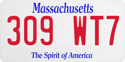 MA license plate 309WT7
