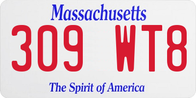 MA license plate 309WT8
