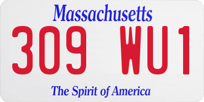 MA license plate 309WU1