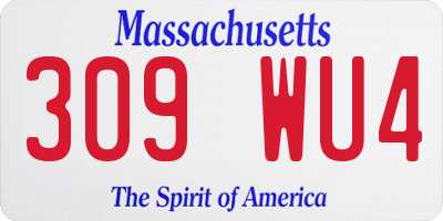 MA license plate 309WU4