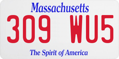 MA license plate 309WU5