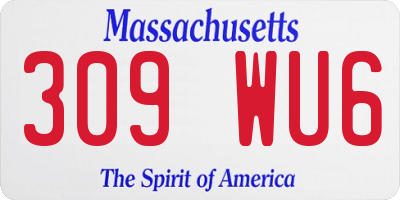 MA license plate 309WU6