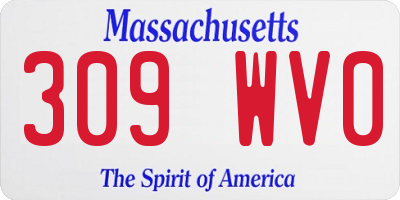 MA license plate 309WV0