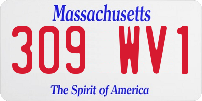 MA license plate 309WV1