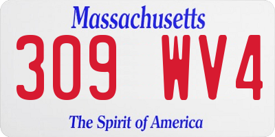 MA license plate 309WV4