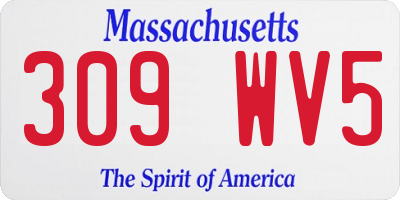 MA license plate 309WV5