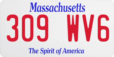 MA license plate 309WV6