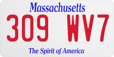 MA license plate 309WV7
