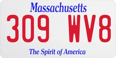MA license plate 309WV8