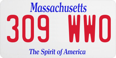 MA license plate 309WW0