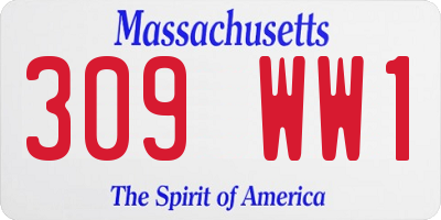 MA license plate 309WW1