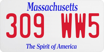 MA license plate 309WW5