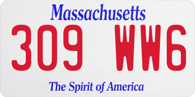 MA license plate 309WW6