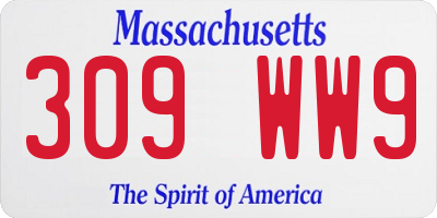 MA license plate 309WW9