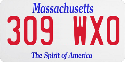 MA license plate 309WX0