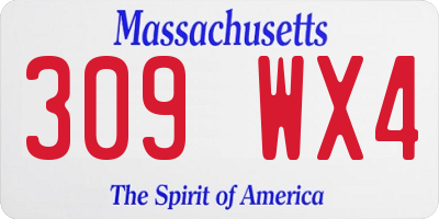 MA license plate 309WX4